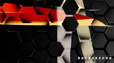 Renkli fırça stili backgroun siyah altıgen soyut desen