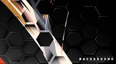 Renkli fırça stili backgroun siyah altıgen soyut desen