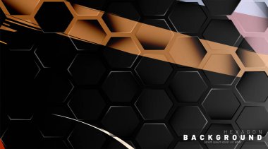 Renkli fırça stili backgroun siyah altıgen soyut desen