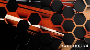 Renkli fırça stili backgroun siyah altıgen soyut desen