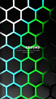 Dikey altıgen arka plan. D ile degrade renk ışık deseni