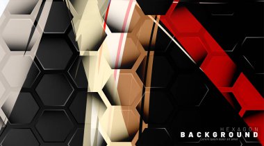 Renkli fırça stili backgroun siyah altıgen soyut desen