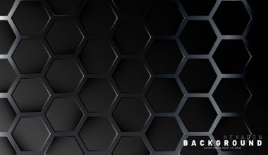 Neon gra bir teknoloji tarzı soyut siyah altıgen desen