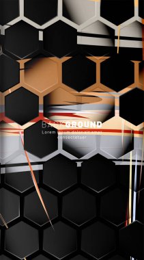 Dikey altıgen arka plan. D ile degrade renk ışık deseni