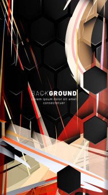 Dikey altıgen arka plan. D ile degrade renk ışık deseni