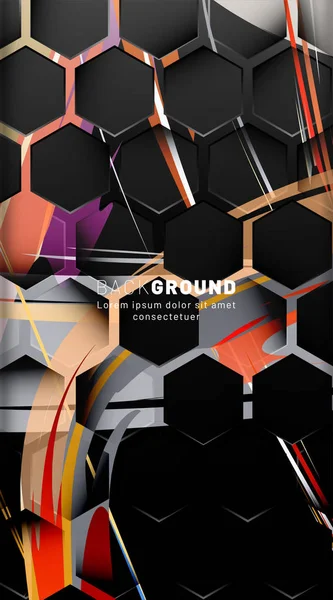 Dikey altıgen arka plan. D ile degrade renk ışık deseni