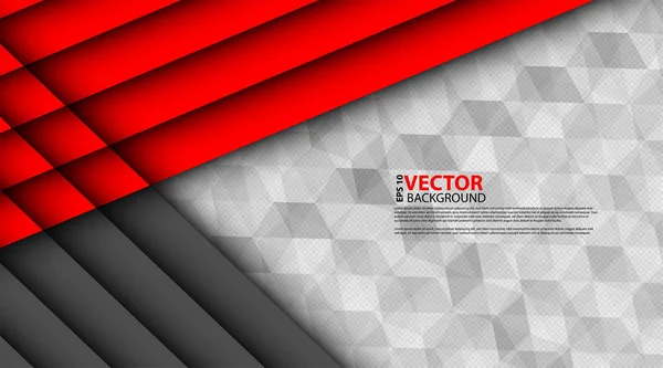 Triángulo gris rojo abstracto en un vector ilustración de un yo oscuro — Vector de stock