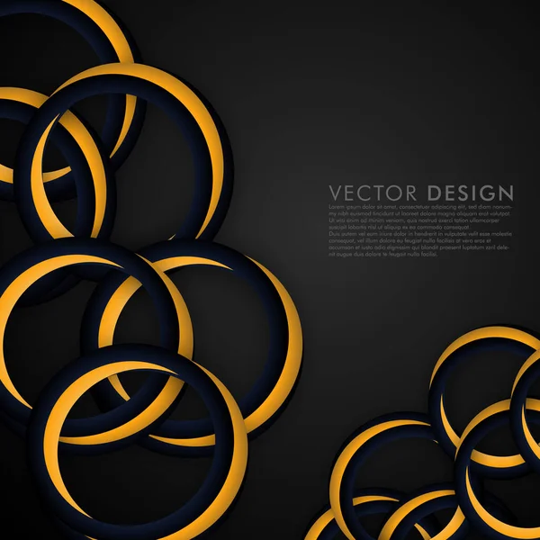 Orange vektor ring cirkel med mörk bakgrund — Stock vektor