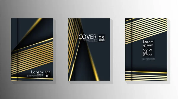 Background design of abstract dark and golden geometry line flye — 스톡 벡터