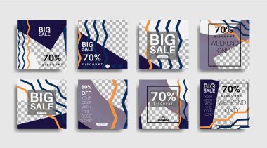 Sosyal medya gönderileri için düzenlenebilen geometrik şekil pankartı şablonu. vektör tasarımı