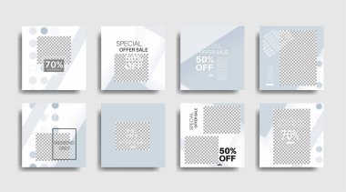 Sosyal medya gönderileri için düzenlenebilen geometrik şekil pankartı şablonu. vektör tasarımı