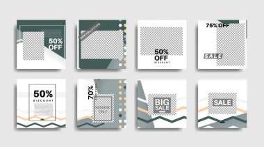 Sosyal medya gönderileri için düzenlenebilen geometrik şekil pankartı şablonu. vektör tasarımı