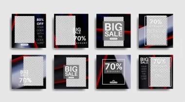 Sosyal medya için modern promosyon kare web pankartı. vektör tasarımı illüstrasyonu 