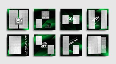 Sosyal medya için modern promosyon kare web pankartı. vektör tasarımı illüstrasyonu