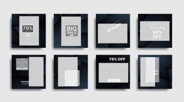 Sosyal medya için modern promosyon kare web pankartı. vektör tasarımı illüstrasyonu