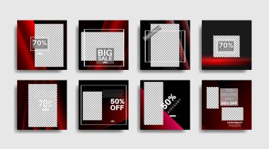 Sosyal medya için modern promosyon kare web pankartı. vektör tasarımı illüstrasyonu