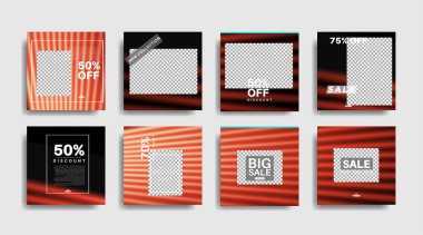 Sosyal medya için modern promosyon kare web pankartı. vektör tasarımı illüstrasyonu