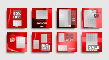 Sosyal medya için modern promosyon kare web pankartı. vektör tasarımı illüstrasyonu