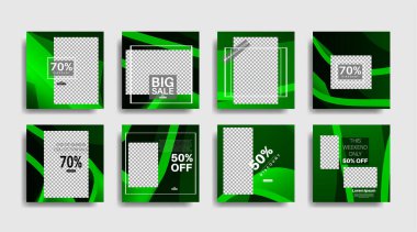 Sosyal medya için modern promosyon kare web pankartı. vektör tasarımı illüstrasyonu