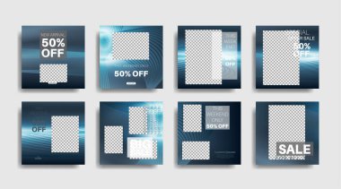 Sosyal medya için modern promosyon kare web pankartı. vektör tasarımı illüstrasyonu