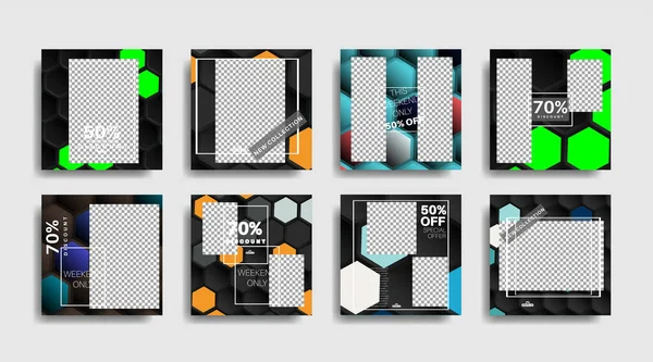 Sosyal medya için modern promosyon kare web pankartı. vektör tasarımı illüstrasyonu