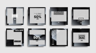 Sosyal medya için modern promosyon kare web pankartı. vektör tasarımı illüstrasyonu