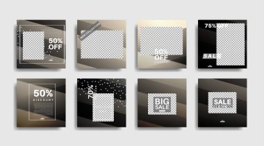 Sosyal medya için modern promosyon kare web pankartı. vektör tasarımı illüstrasyonu