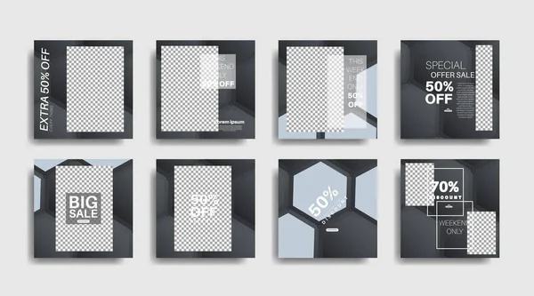 Sosyal medya için modern promosyon kare web pankartı. vektör tasarımı illüstrasyonu