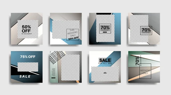 Sosyal medya için modern promosyon kare web pankartı. vektör tasarımı illüstrasyonu 