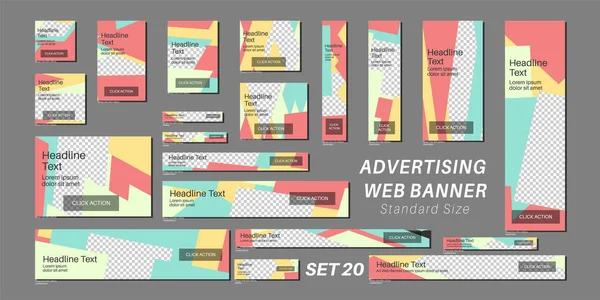 Standart boyutlarda web pankartı seti