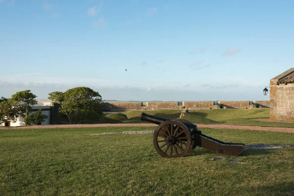 ウルグアイのロシャにあるウルグアイ国立歴史記念物サンタ テレサ要塞内にある砲兵砲は 晴れた夏の午後 — ストック写真