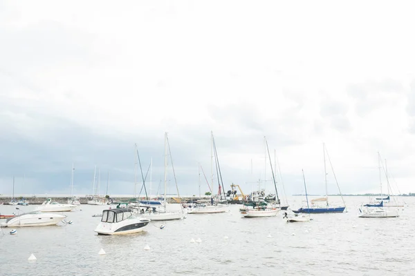 Colonia Del Sacramento Uruguay Jan 2019 Segelbåtar Vid Ankaret Från — Stockfoto