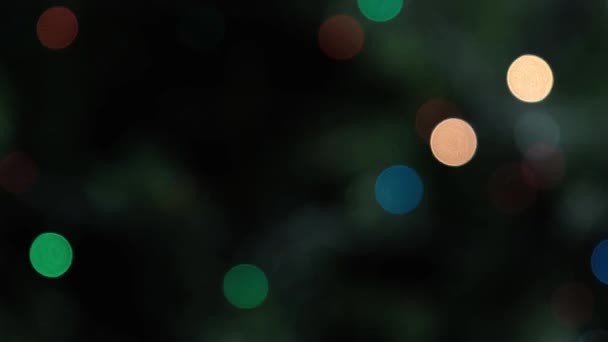 Fond Vert Foncé Avec Des Lumières Noël Colorées Floues Qui — Video