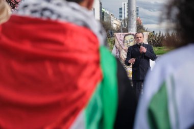 Buenos Aires, Arjantin; 23 Eylül 2025: İsrail 'in Filistin' e karşı gerçekleştirdiği soykırımı ve Siyonist sömürgeci şiddet karşısında BM 'nin eylemsizliğini protesto etmek.