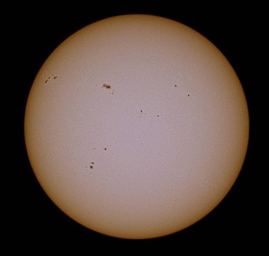 Sun in white filer, sunspots clipart