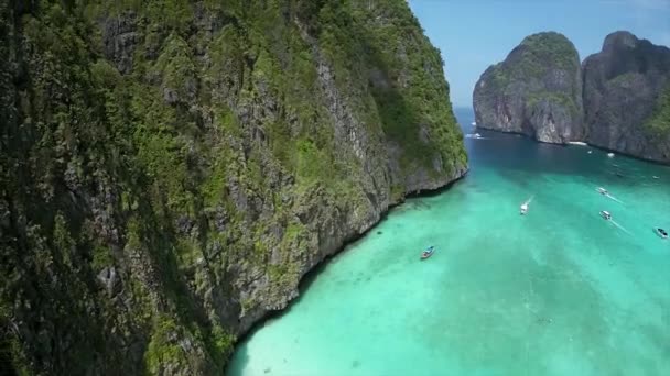 Drone Schot Van Thailand Eiland Baai Van Bovenaf Videoclip