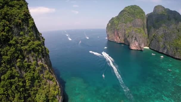 Drone Schot Van Thailand Eiland Baai Van Bovenaf Stockvideo
