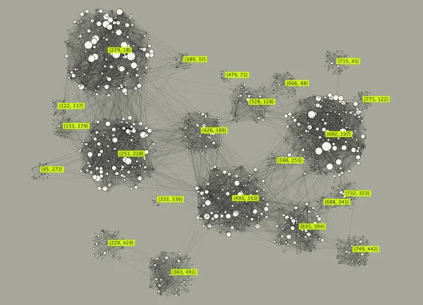 ビッグデータの複雑さの視覚的表現 クラスター分析可視化 高度な分析 データの美しさ グラフィック抽象的な背景 — ストックベクタ