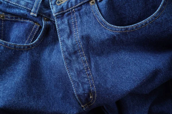 Denim Jeans的背景斜纹棉布牛仔裤的质地或斜纹棉布牛仔裤的背景 蓝色斜纹棉布图案 — 图库照片