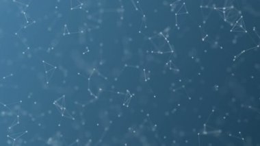 Teknoloji ve mühendislik hareketli arka plan mavi pleksus soyut