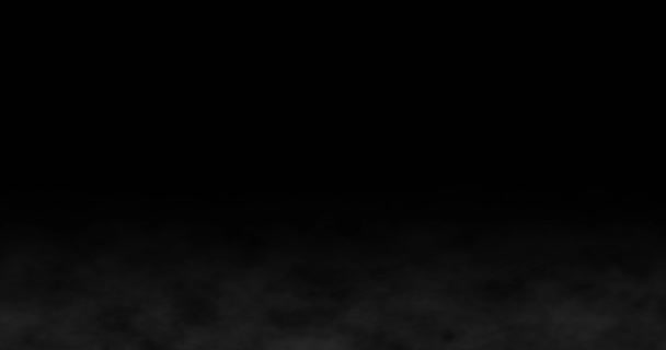 Атмосферный Дымовой Фон Белый Дым Плавающий Пространстве Черном Фоне — стоковое видео