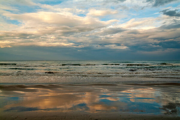 Cloudy sky along the Adriatic coast in the season winter