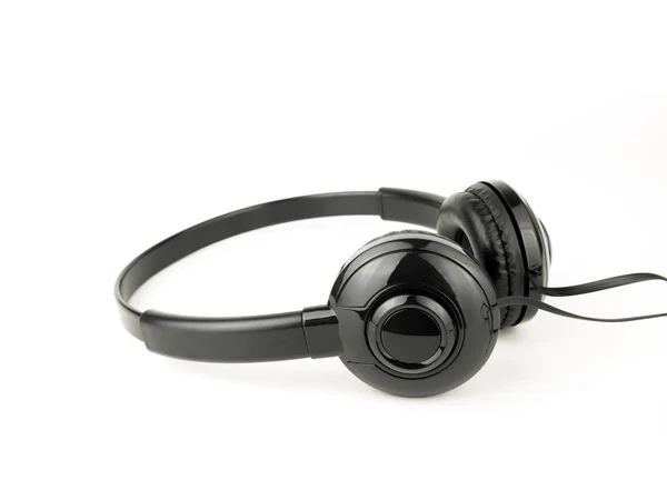 Schwarzes Modernes Headset Isoliert Auf Weißem Hintergrund — Stockfoto