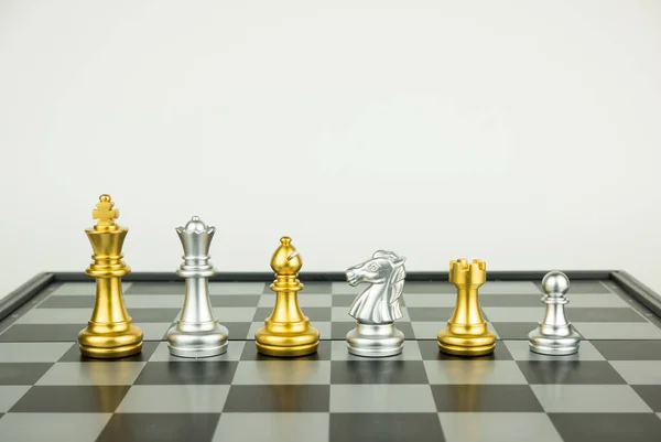 Schachfiguren Aus Gold Und Silber — Stockfoto