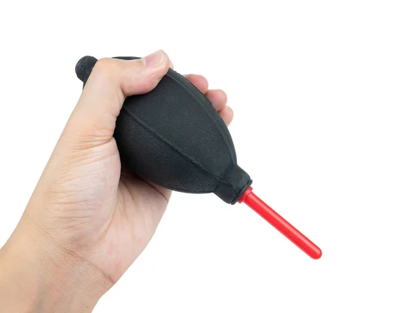 Hand Met Siliconen Blower Rubber Lucht Blower Pomp Stof Cleaner — Stockfoto