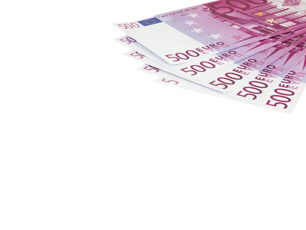 Vijfhonderd 500 Euro Rekeningen Bankbiljetten Geld Van Europese Munt Geïsoleerd — Stockfoto