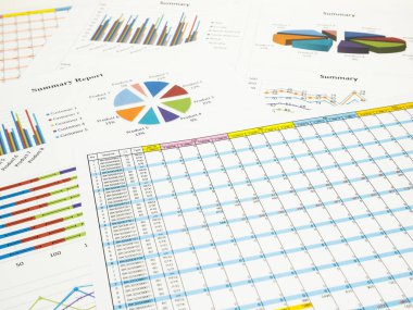 İş grafikleri ve finans ve ekonomi kavramları için rapor bilgi arka plan.