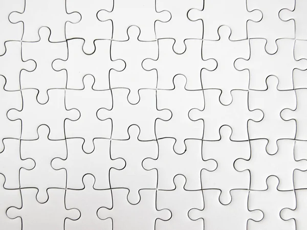 Beyaz jigsaw puzzle parçaları kopya alanı tamamlandı.