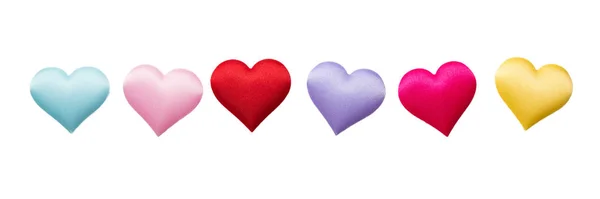 Mini Corações Coloridos Isolados Fundo Branco Decorações Dos Namorados Vários — Fotografia de Stock