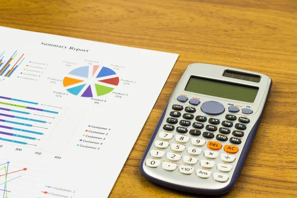 Summary Report Calculations Savings Finances Analysis Market Concept — Stock Photo, Image